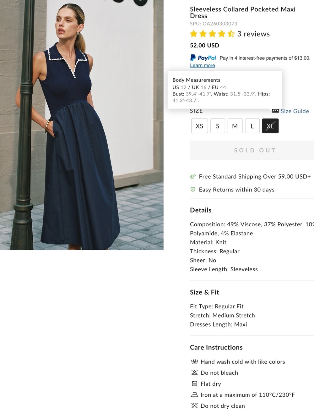 Commense Sleeveless Collared Maxi Dress with Contrast Trim - Picture 2 of 9